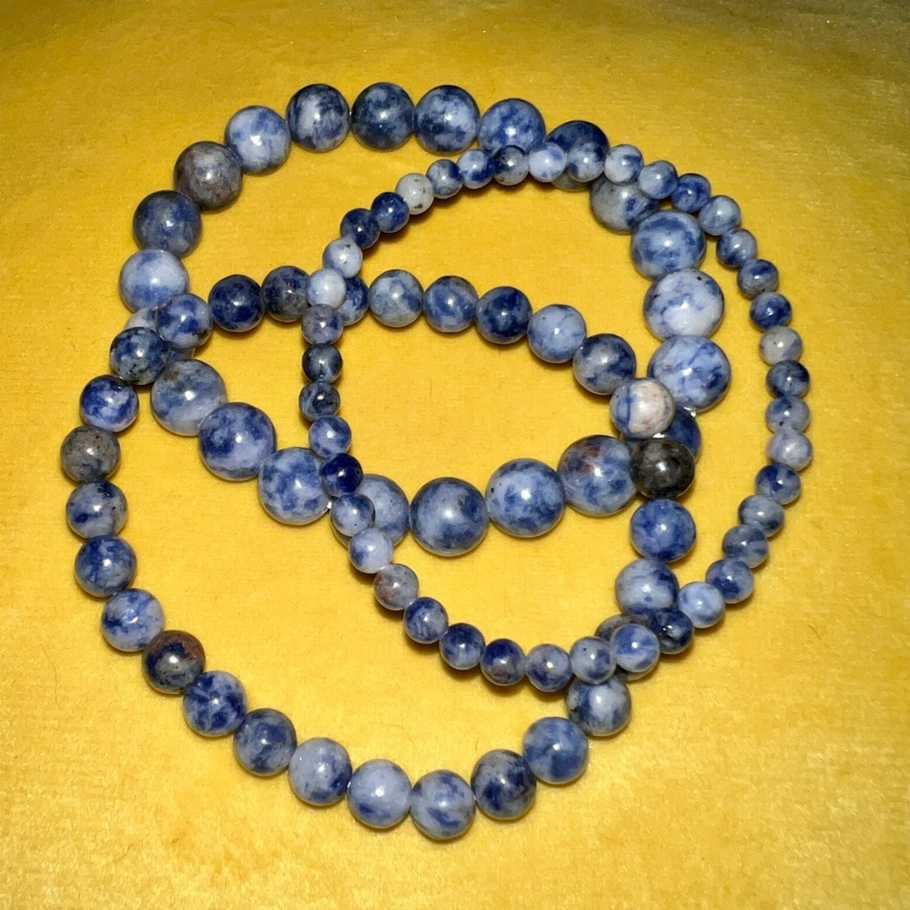 Beautiful Natural Sodalite Gemstone Bracelet - Set of 3 - 32.71g